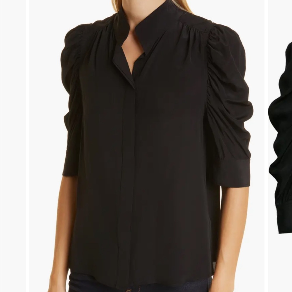 Frame Denim Black Button Down Shirt